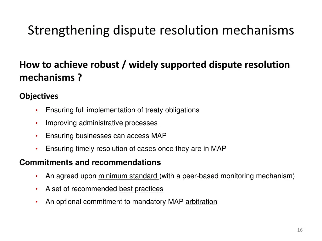 strengthening dispute resolution mechanisms 1