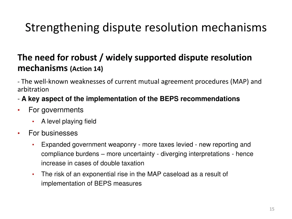 strengthening dispute resolution mechanisms
