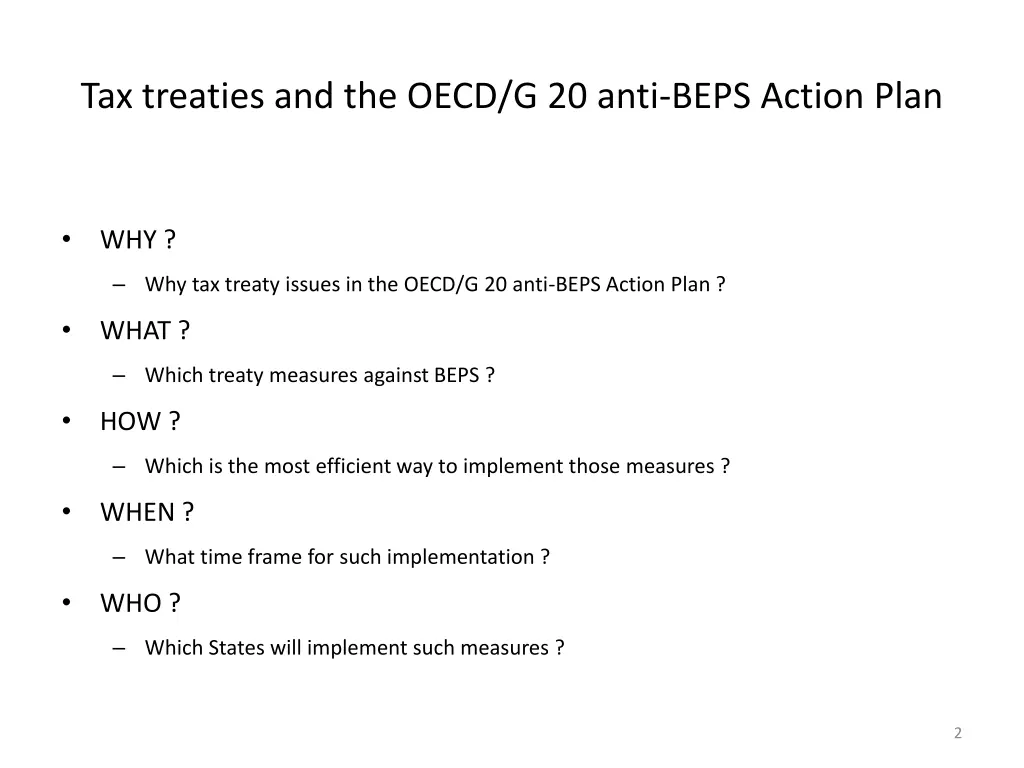 tax treaties and the oecd g 20 anti beps action 1