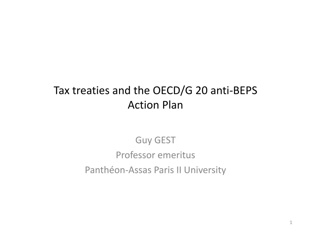 tax treaties and the oecd g 20 anti beps action