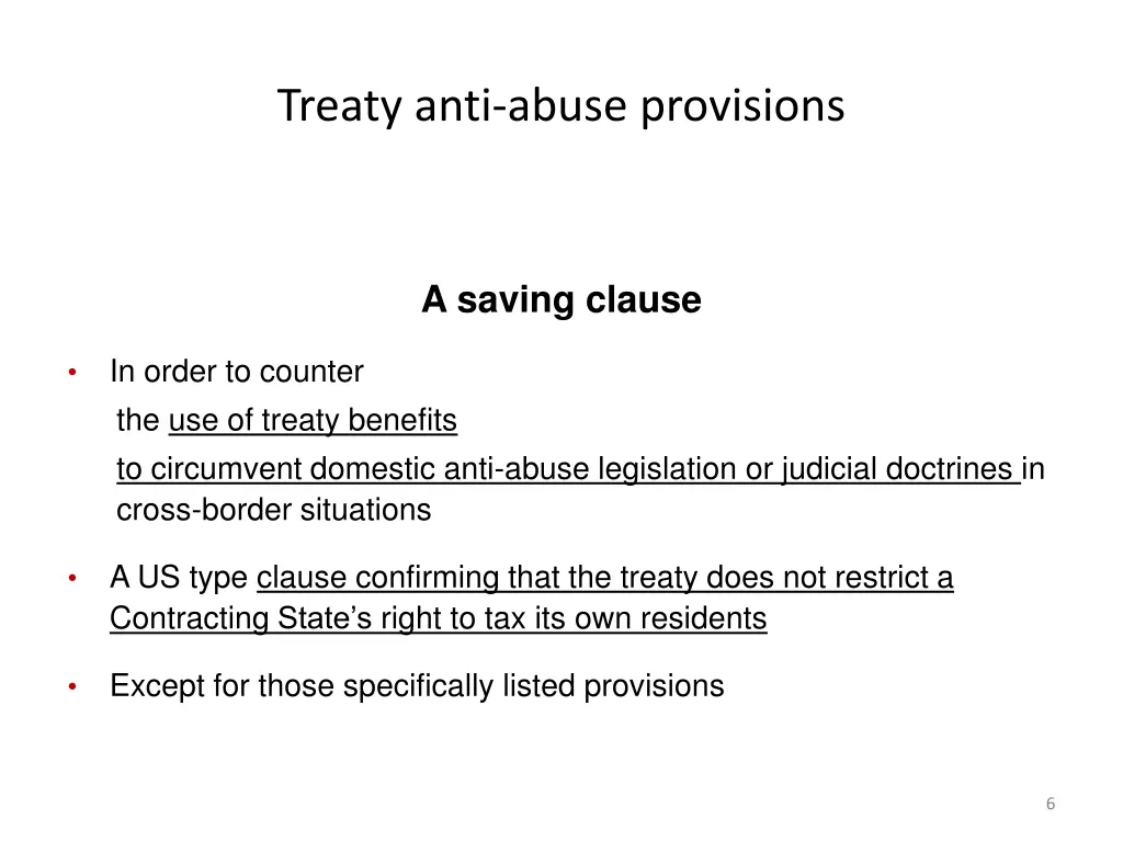 treaty anti abuse provisions 1
