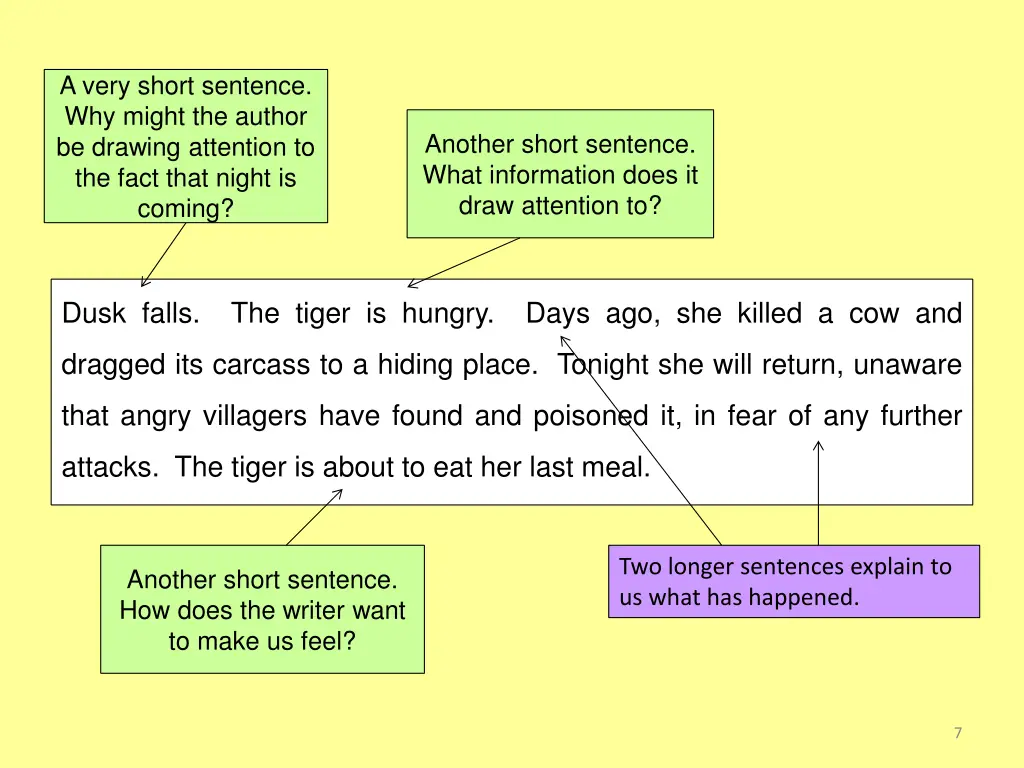 a very short sentence why might the author