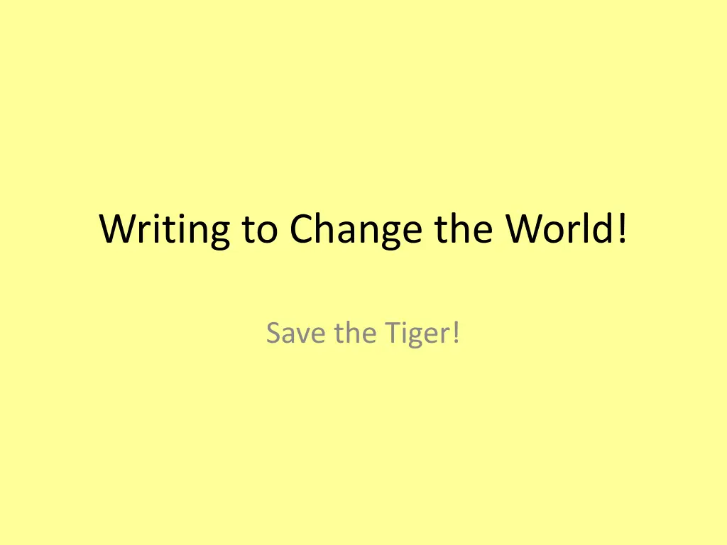 writing to change the world