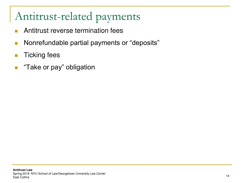antitrust related payments