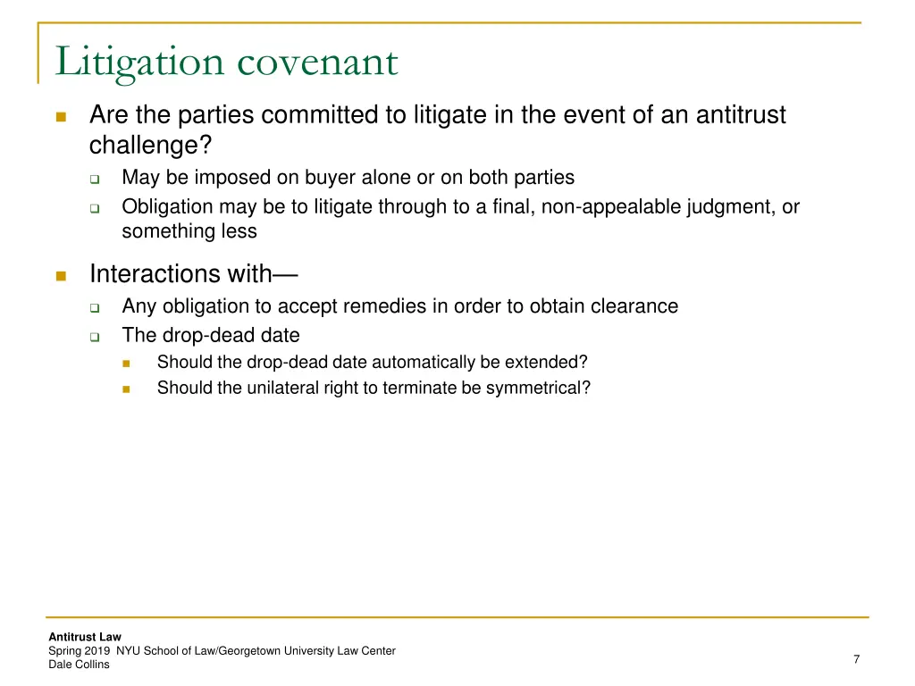 litigation covenant