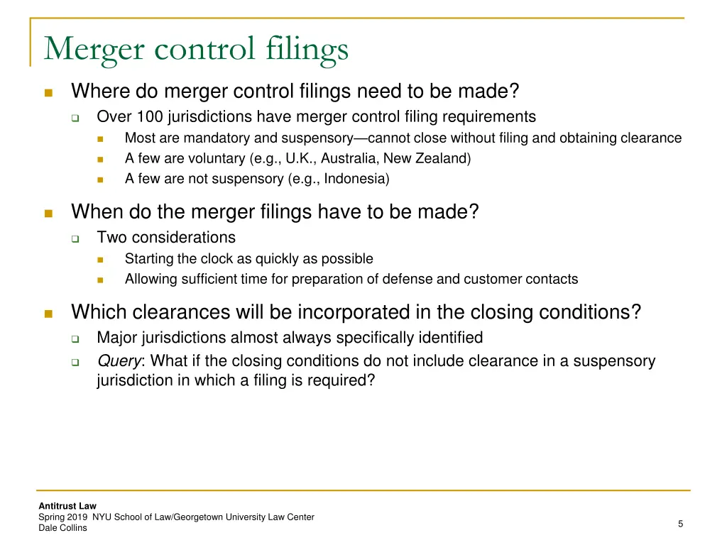 merger control filings 1