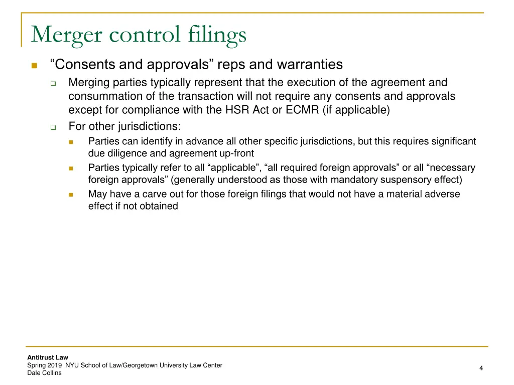 merger control filings