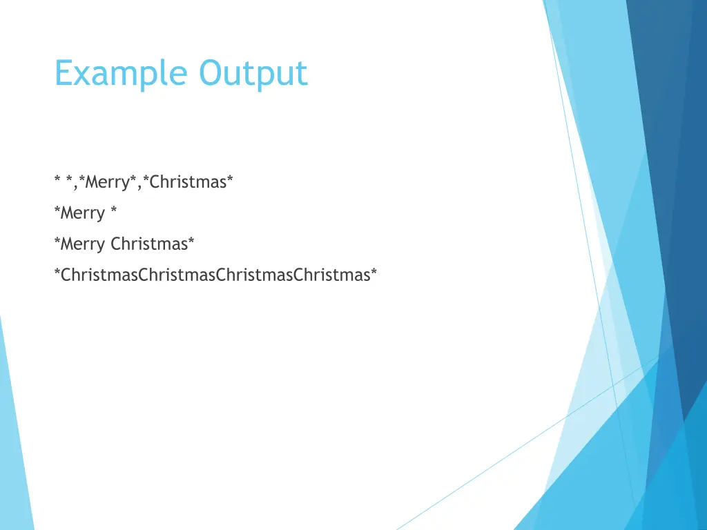 example output