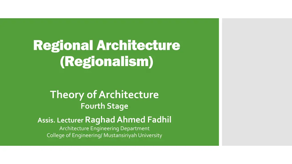 regional architecture regionalism