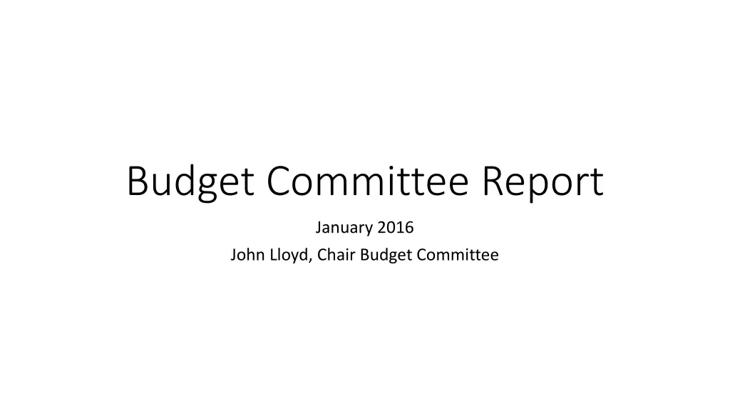 budget committee report