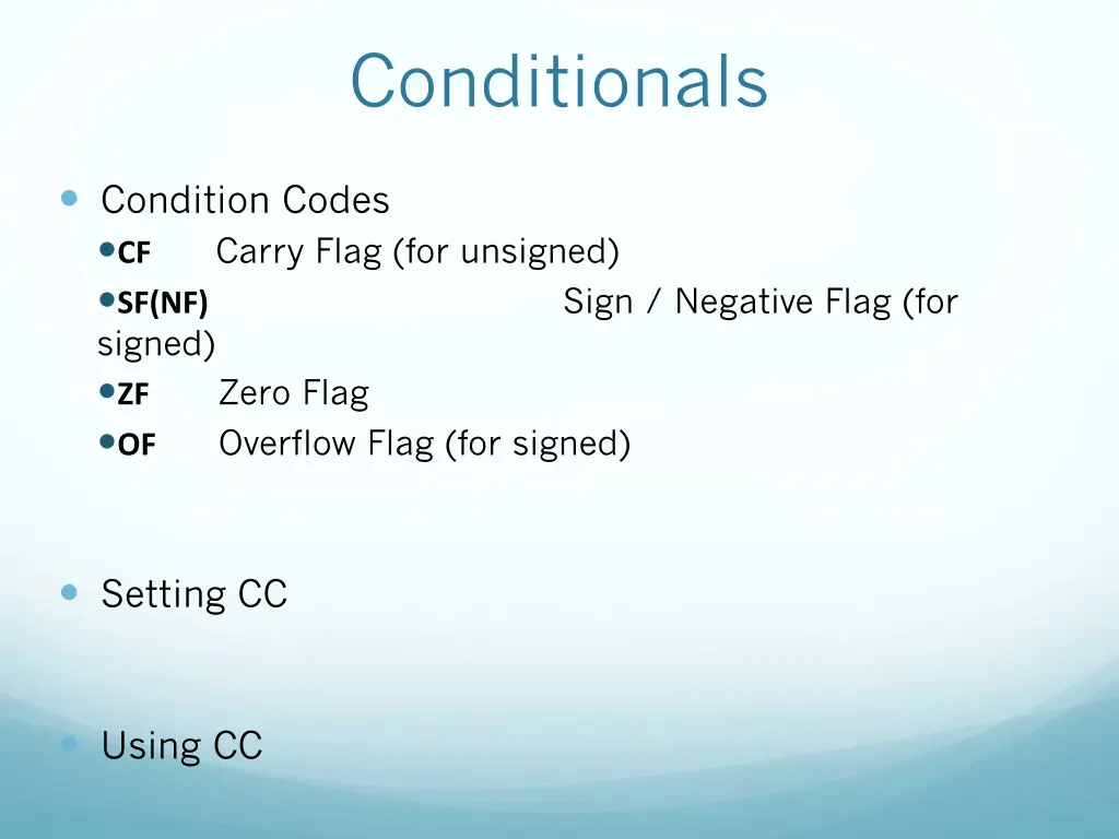 conditionals