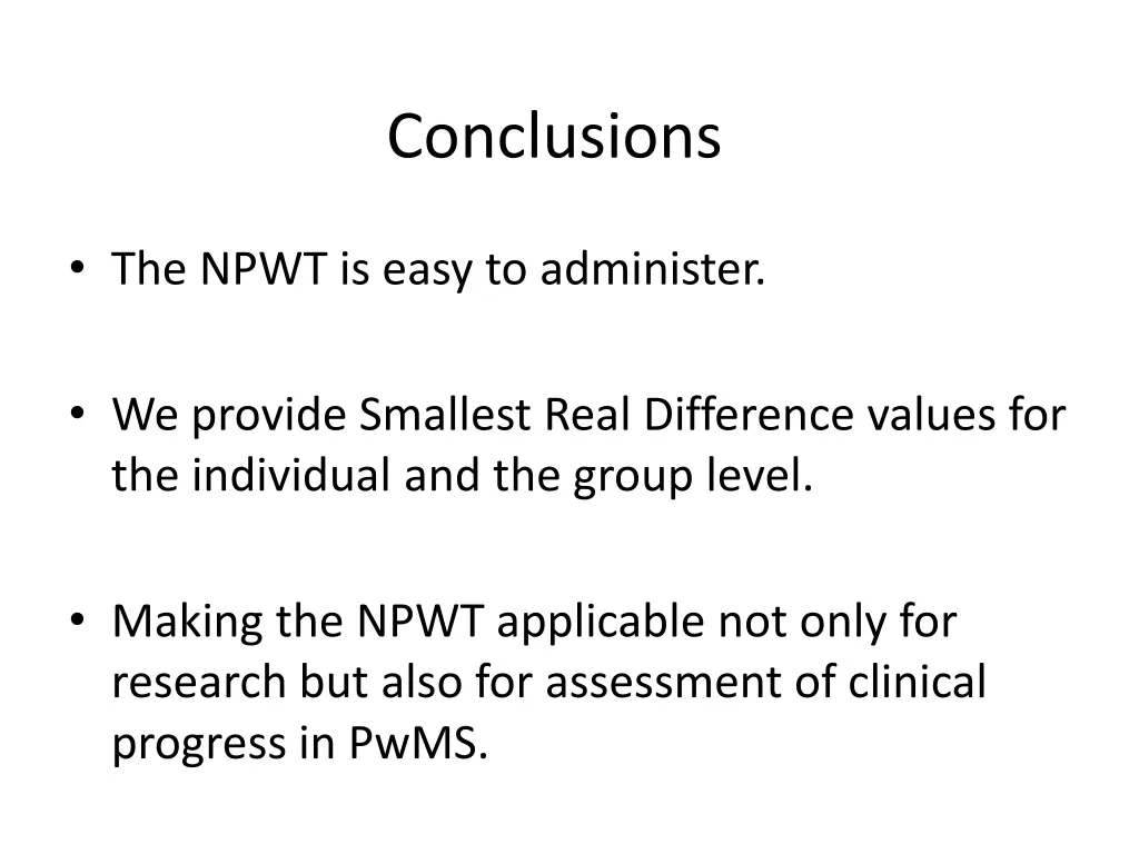 conclusions