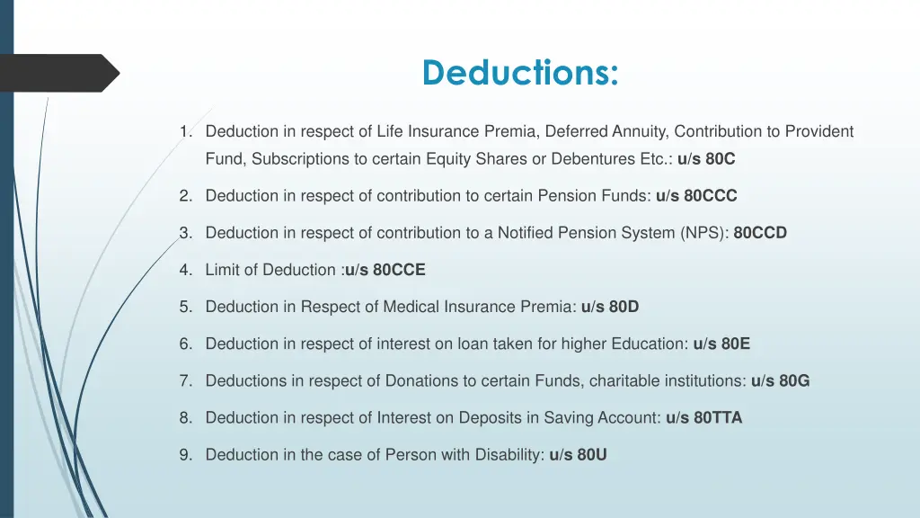 deductions