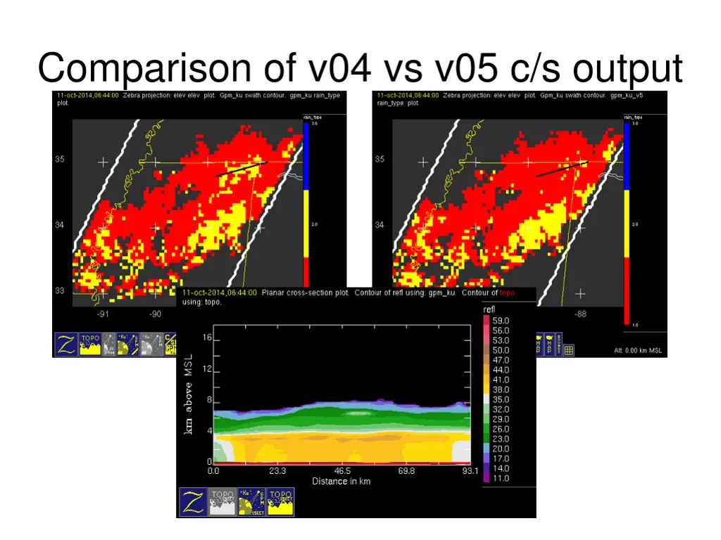 comparison of v04 vs v05 c s output