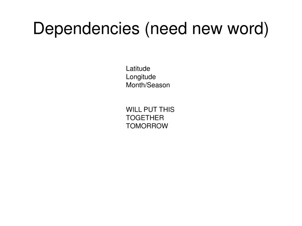dependencies need new word