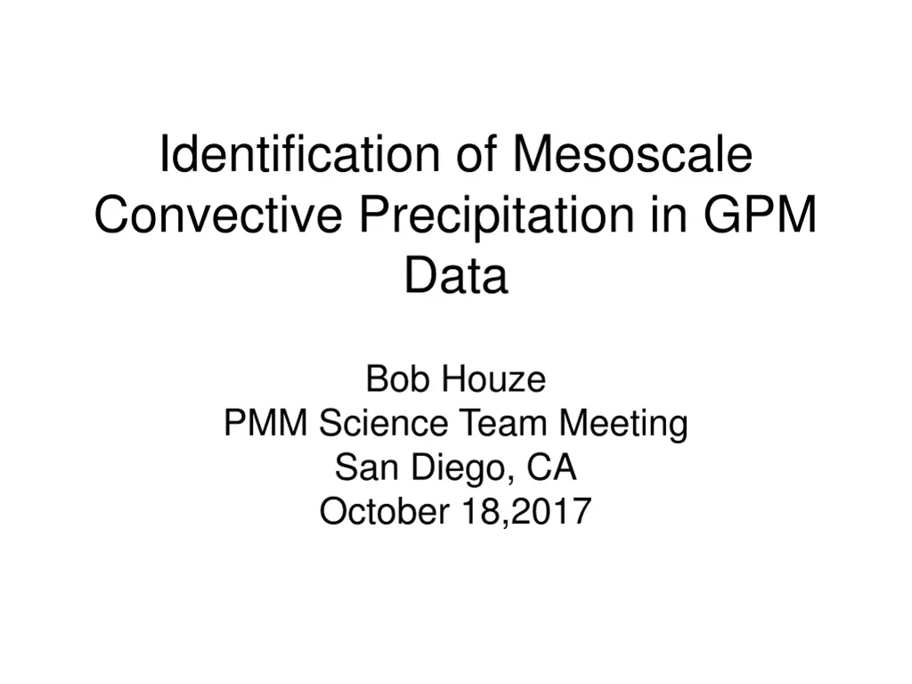 identification of mesoscale convective