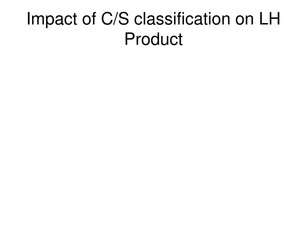 impact of c s classification on lh product