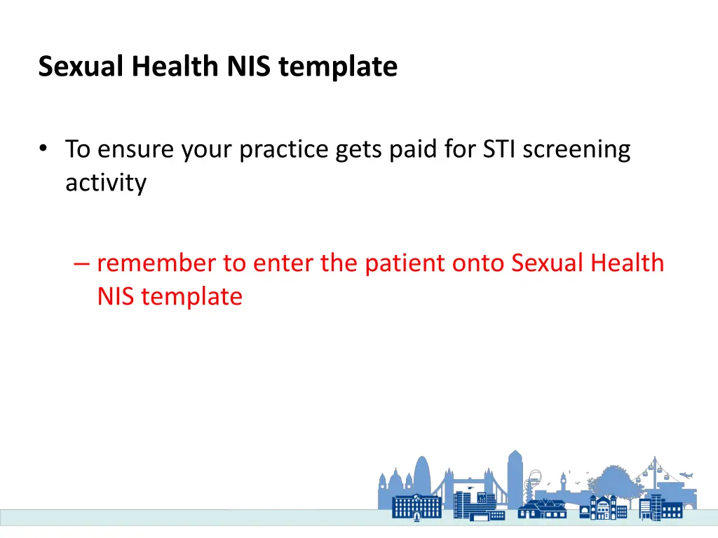 sexual health nis template