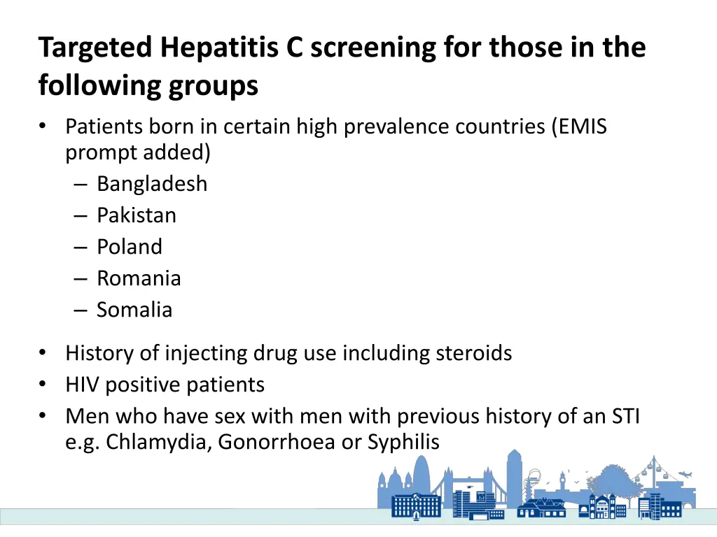 targeted hepatitis c screening for those