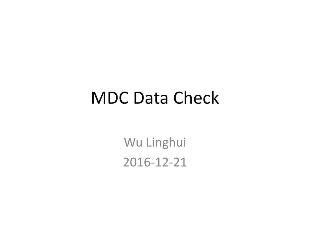 mdc data check