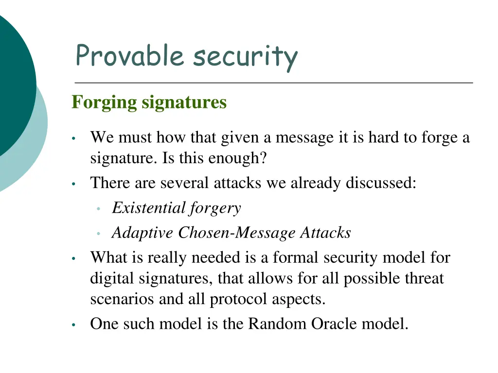 provable security