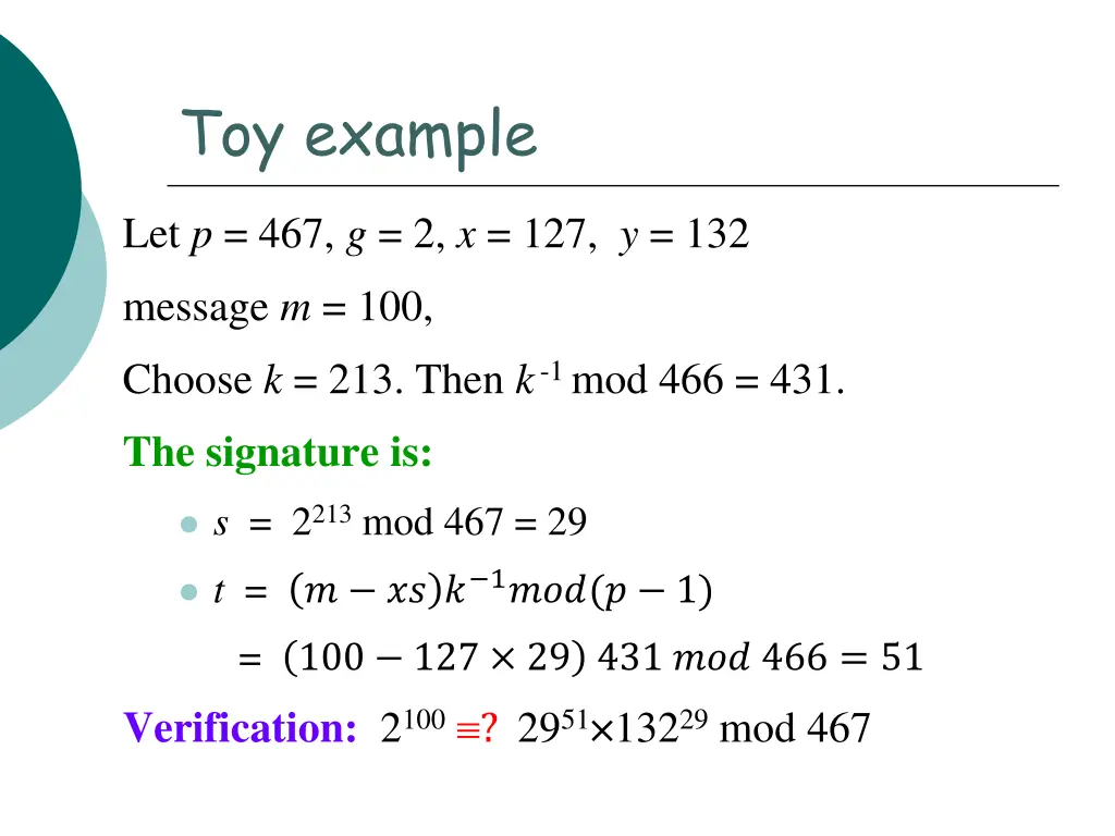toy example
