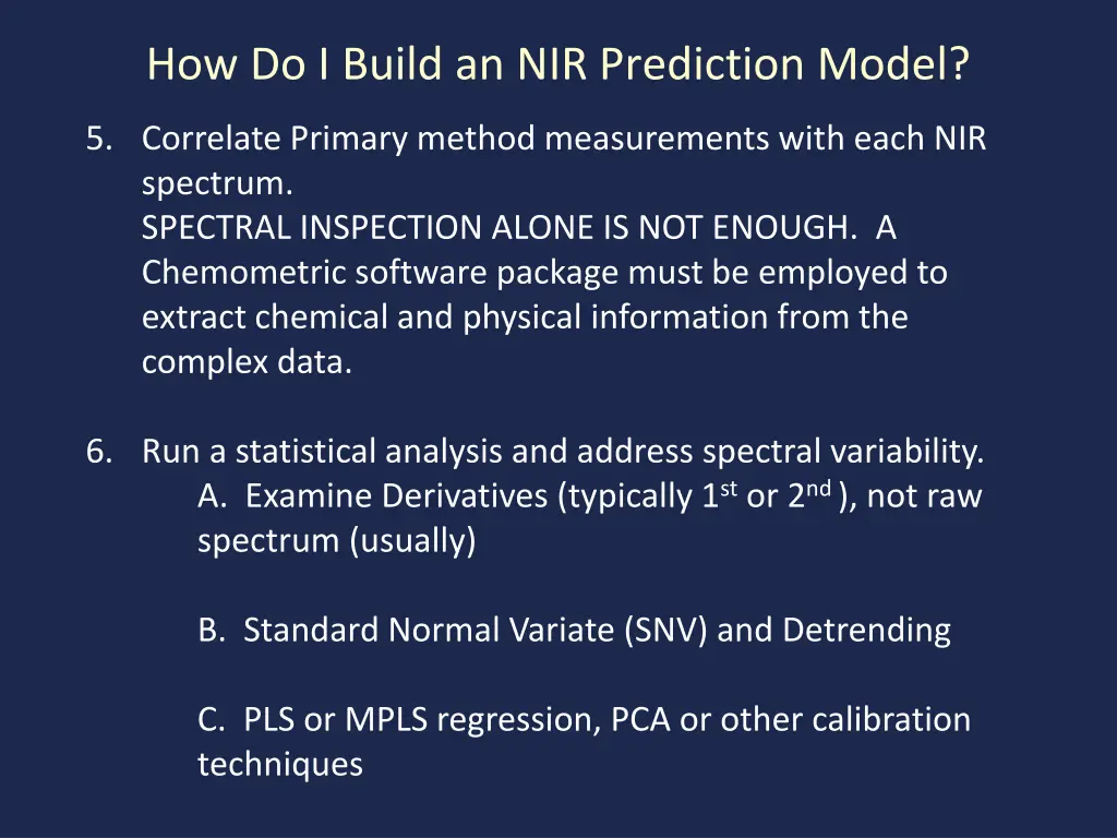 how do i build an nir prediction model