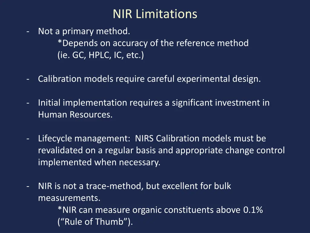 nir limitations