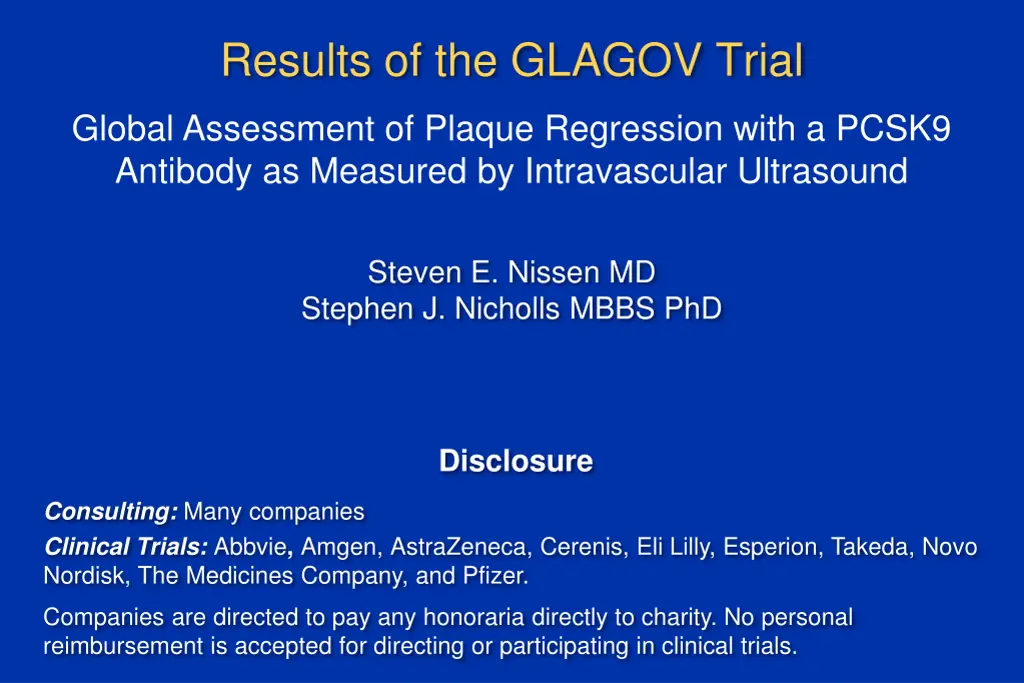 results of the glagov trial