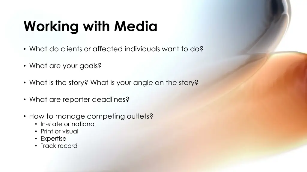 working with media