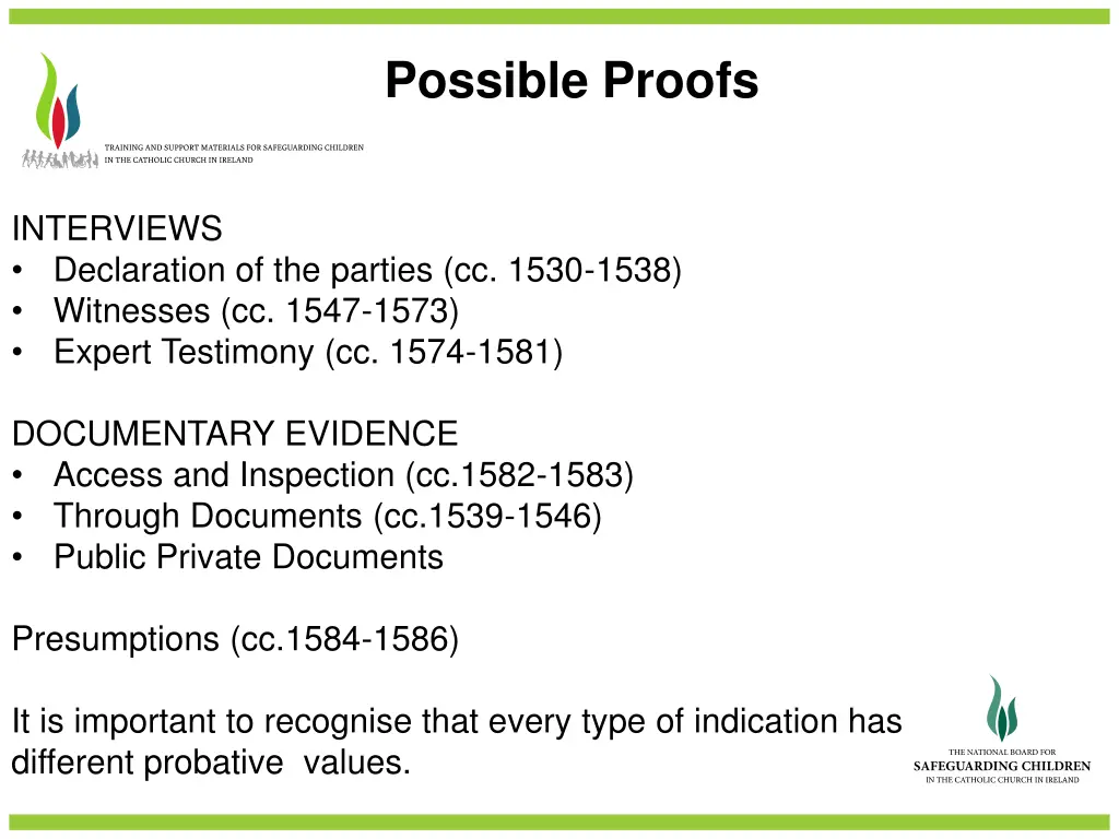 possible proofs
