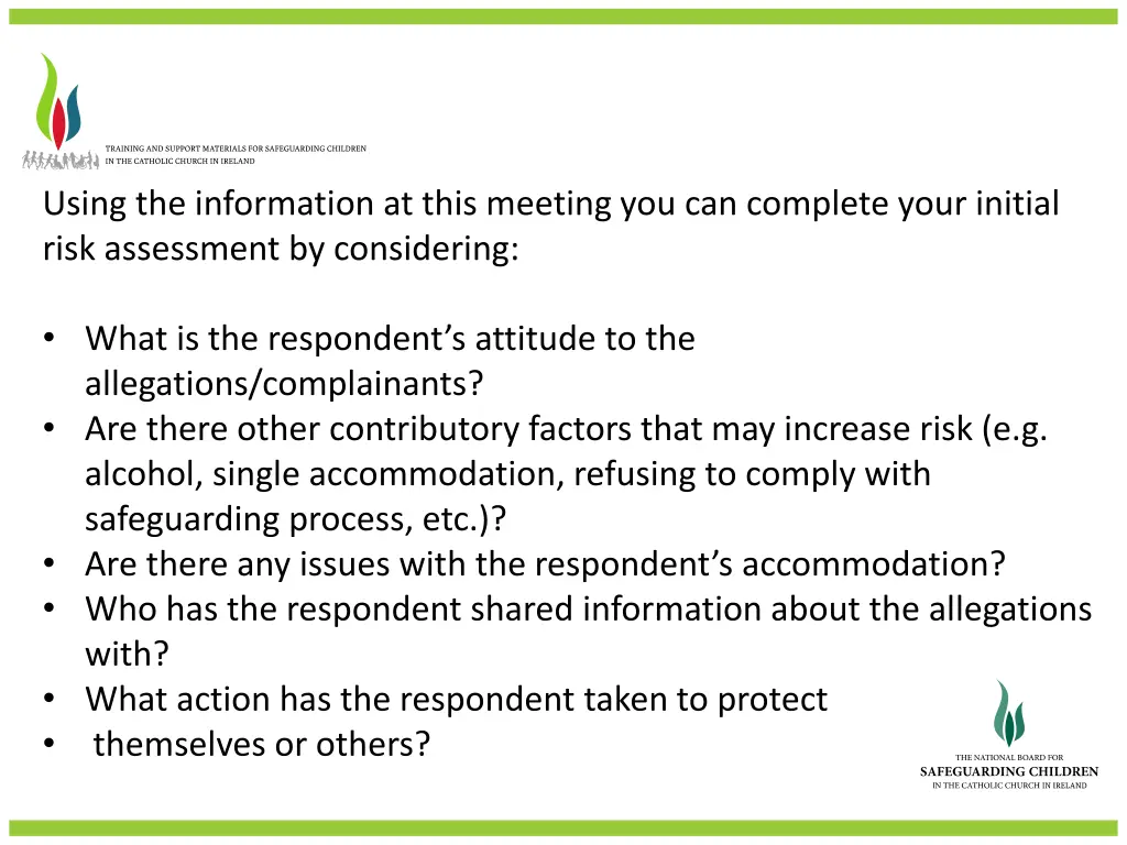 using the information at this meeting
