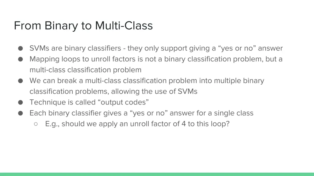 from binary to multi class