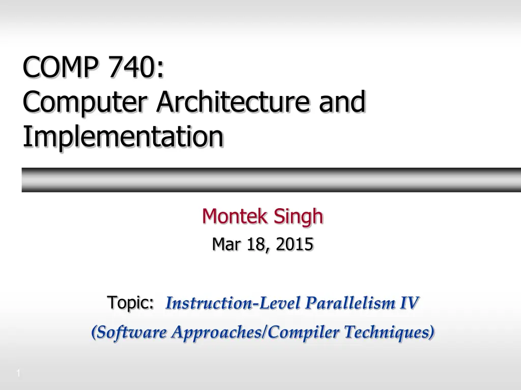 comp 740 computer architecture and implementation