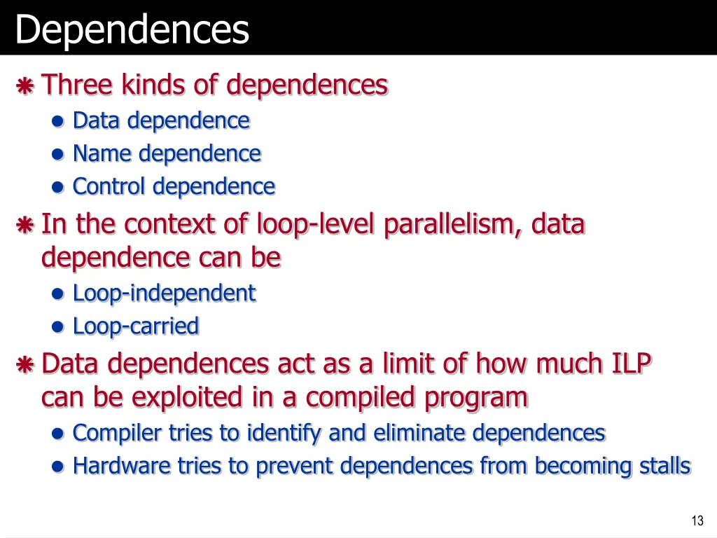 dependences