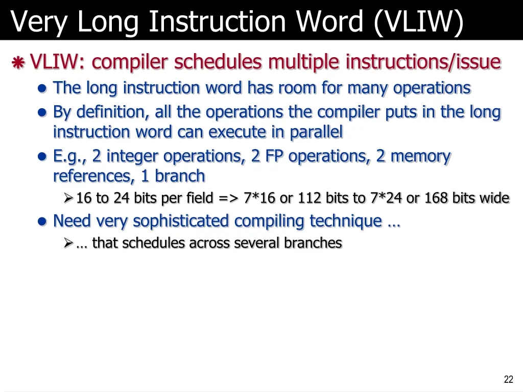 very long instruction word vliw