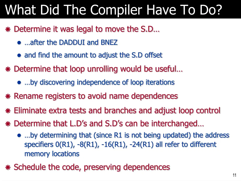 what did the compiler have to do