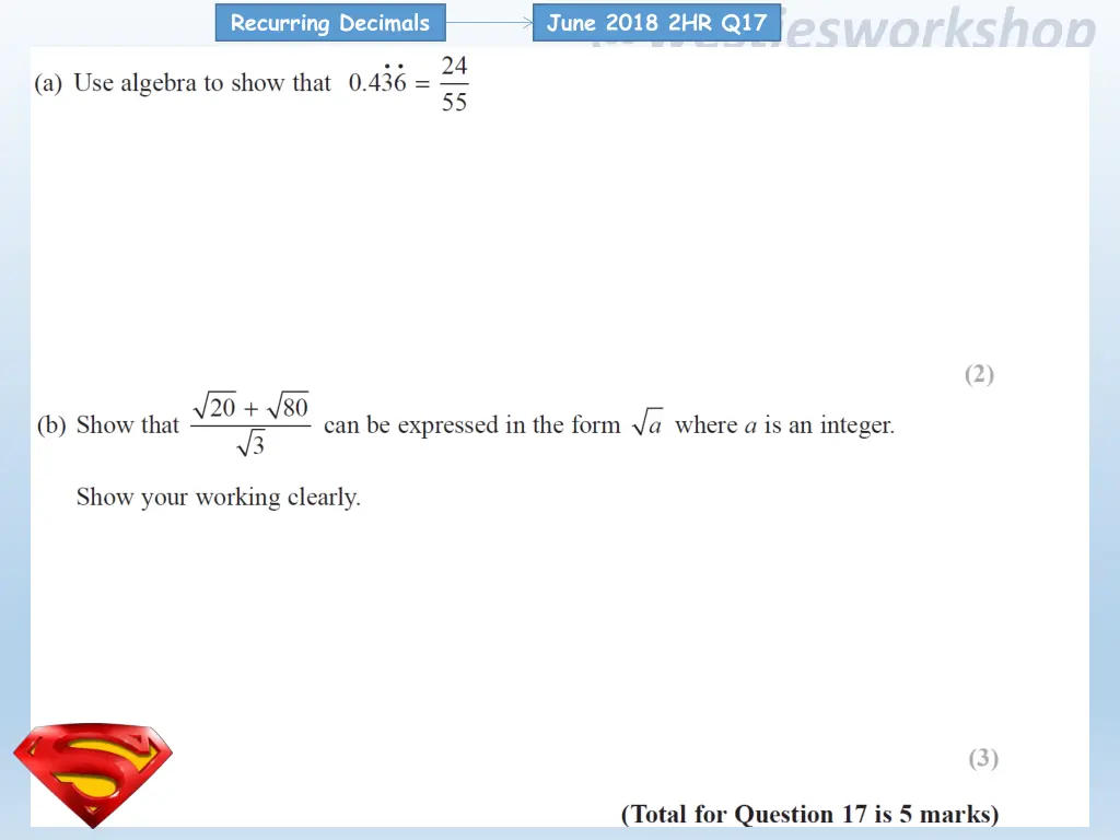 recurring decimals 1
