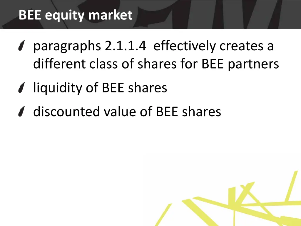 bee equity market