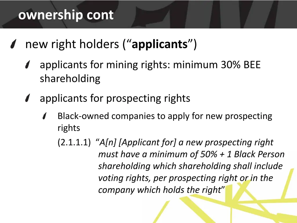 ownership cont