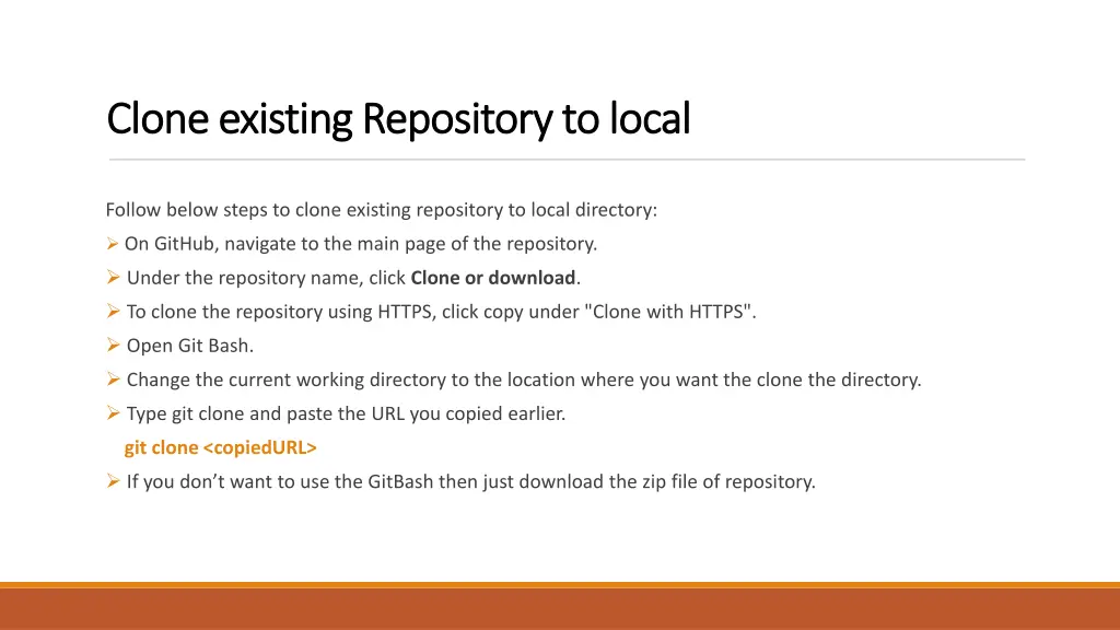 clone existing repository to local clone existing
