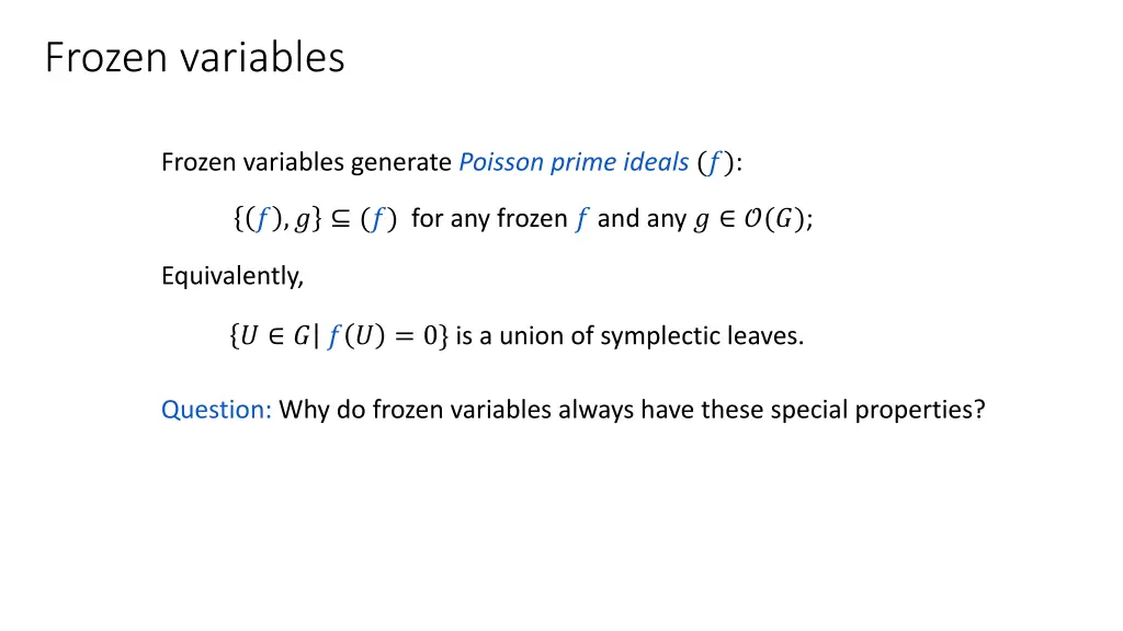 frozen variables