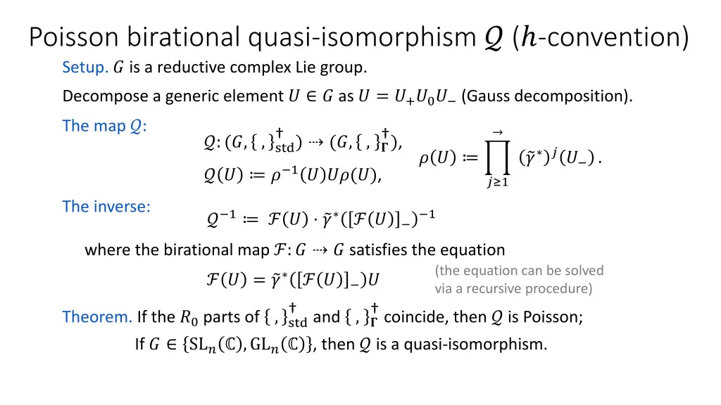 poisson birational quasi isomorphism convention