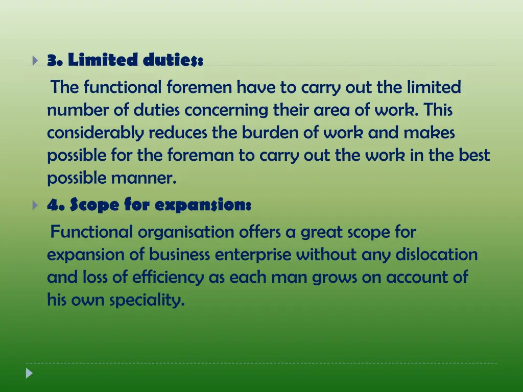 3 limited duties the functional foremen have