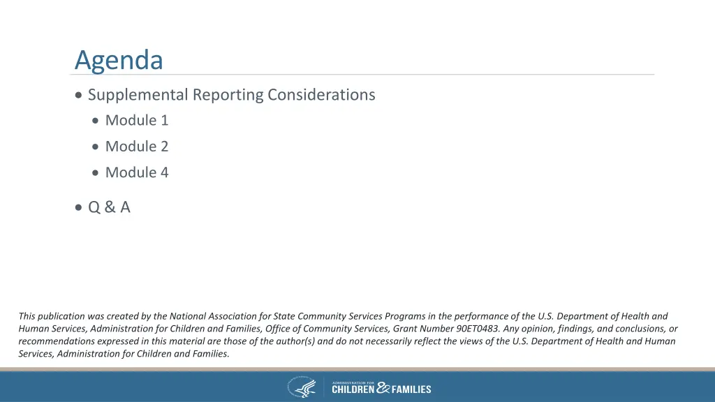 agenda supplemental reporting considerations