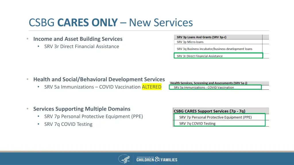 csbg cares only new services