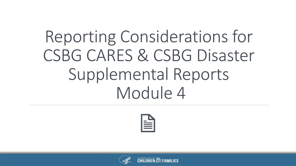 reporting considerations for csbg cares csbg 2