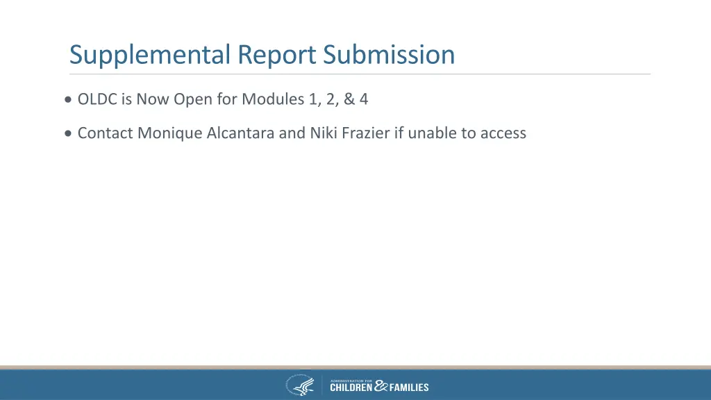 supplemental report submission
