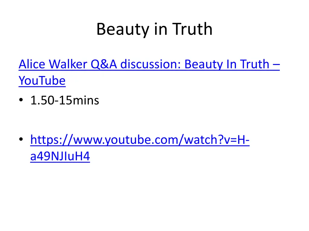 beauty in truth