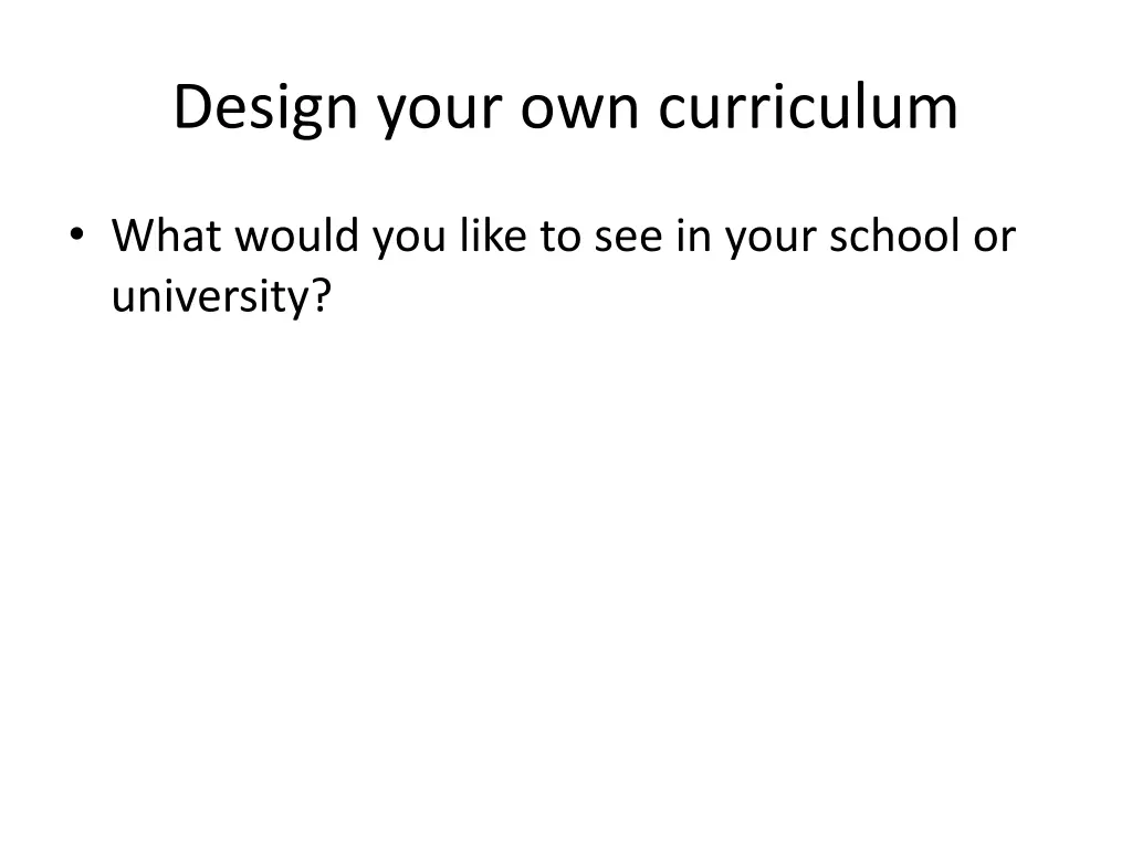 design your own curriculum